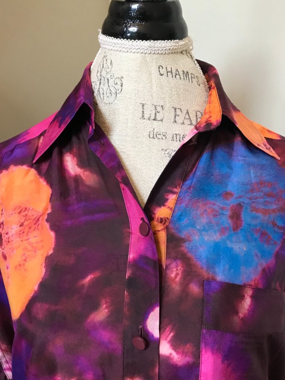 Zimmermann Acadian Tie Dye Shirt Blouse Womens 0 XS Pink Blue Silk Long Sleeve - Picture 6 of 14